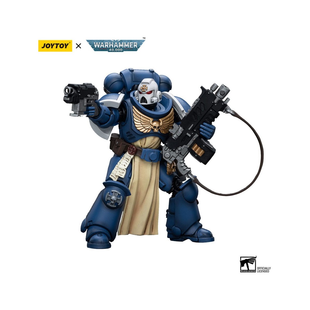 JoyToy - Marines Espaciales - Ultramarines - Sternguard Veterano con Auto Bolt Rifle 1/18 - Warhammer 40K