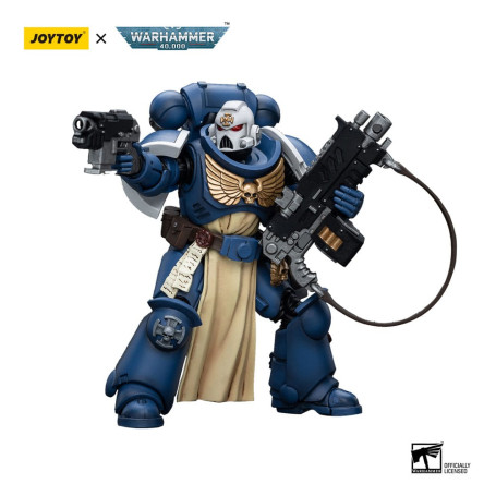 JoyToy - Marines Espaciales - Ultramarines - Sternguard Veterano con Auto Bolt Rifle 1/18 - Warhammer 40K