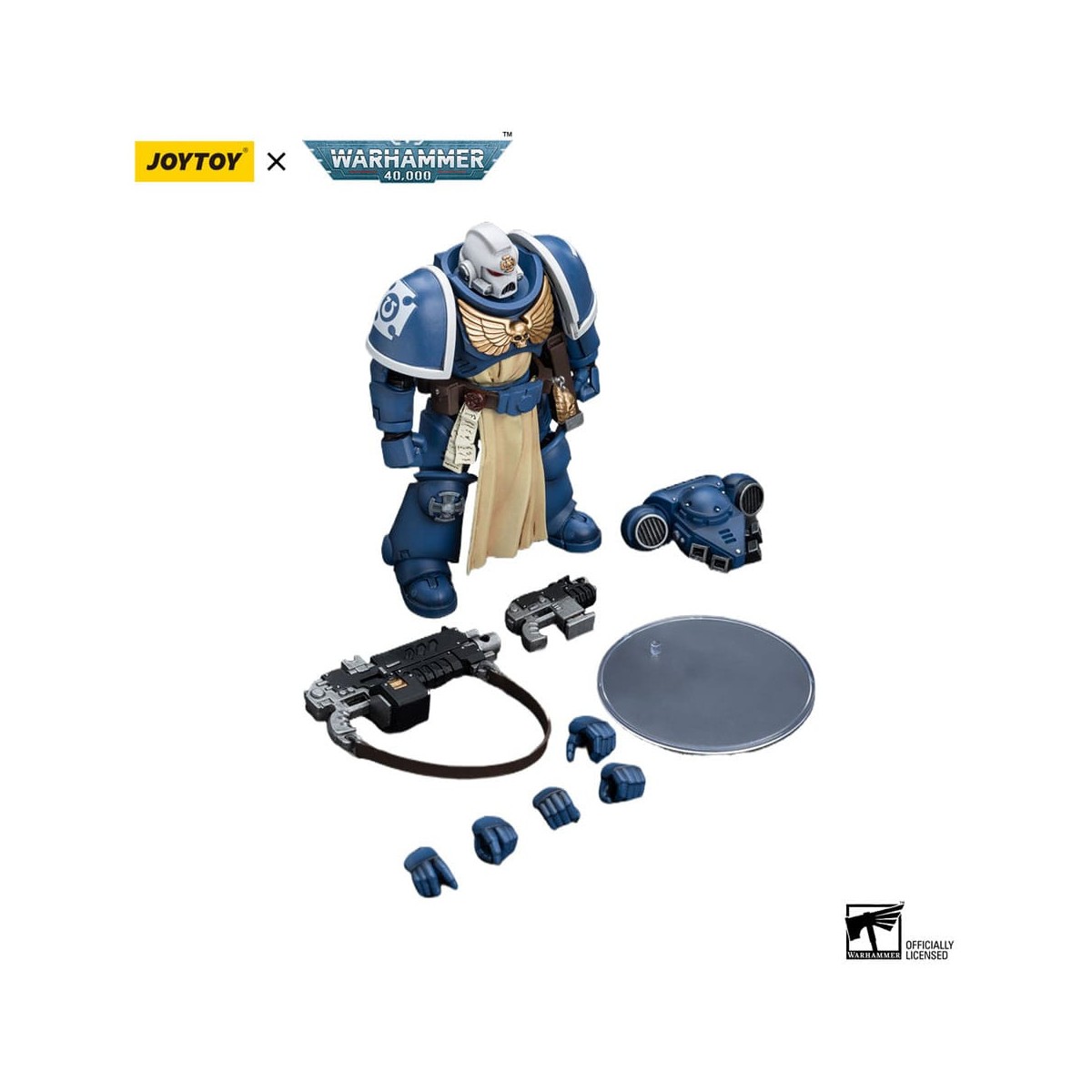 JoyToy - Marines Espaciales - Ultramarines - Sternguard Veterano con Auto Bolt Rifle 1/18 - Warhammer 40K
