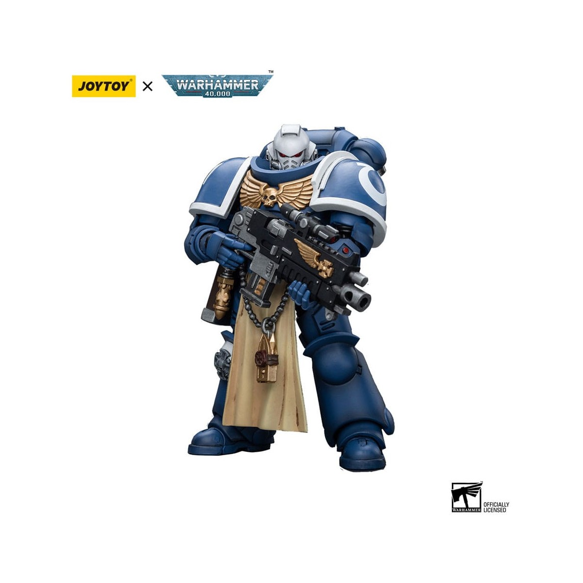 JoyToy - Marines Espaciales - Ultramarines - Sternguard Veterano con Rifle de Cerrojo 1/18 - Warhammer 40K