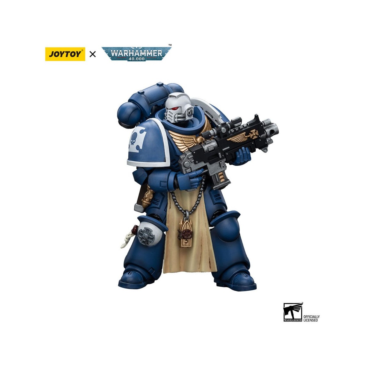JoyToy - Marines Espaciales - Ultramarines - Sternguard Veterano con Rifle de Cerrojo 1/18 - Warhammer 40K