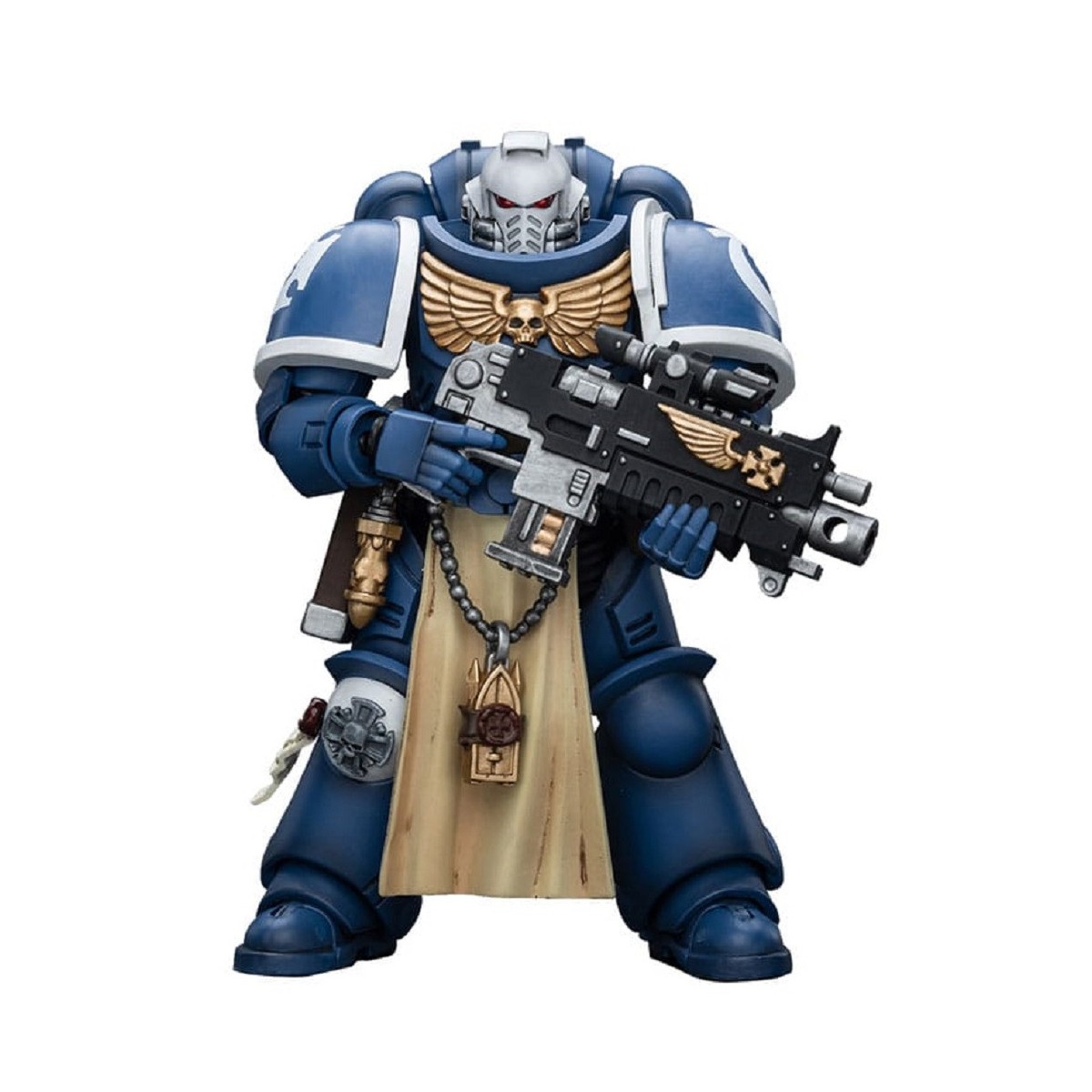 JoyToy - Marines Espaciales - Ultramarines - Sternguard Veterano con Rifle de Cerrojo 1/18 - Warhammer 40K
