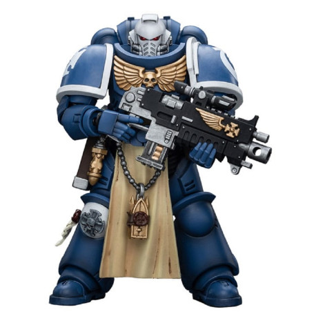JoyToy - Marines Espaciales - Ultramarines - Sternguard Veterano con Rifle de Cerrojo 1/18 - Warhammer 40K