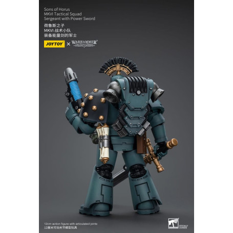 JoyToy Marines Espaciales - Hijos de Horus - MKIV Sargento de Escuadra Táctica con Espada de Poder 1/18 - Warhammer 40K