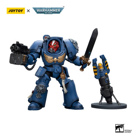 JoyToy - Ultramarines - Sargento de Escuadra Terminator con Espada de Poder y Teleportador Homer 1/18 - WH40K
