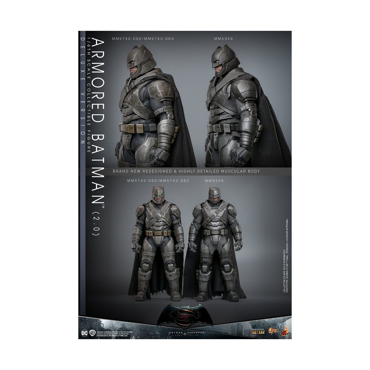 Hot Toys - DC Comics - Batman Blindado 2.0 DX - Batman v Superman - MMS 1/6