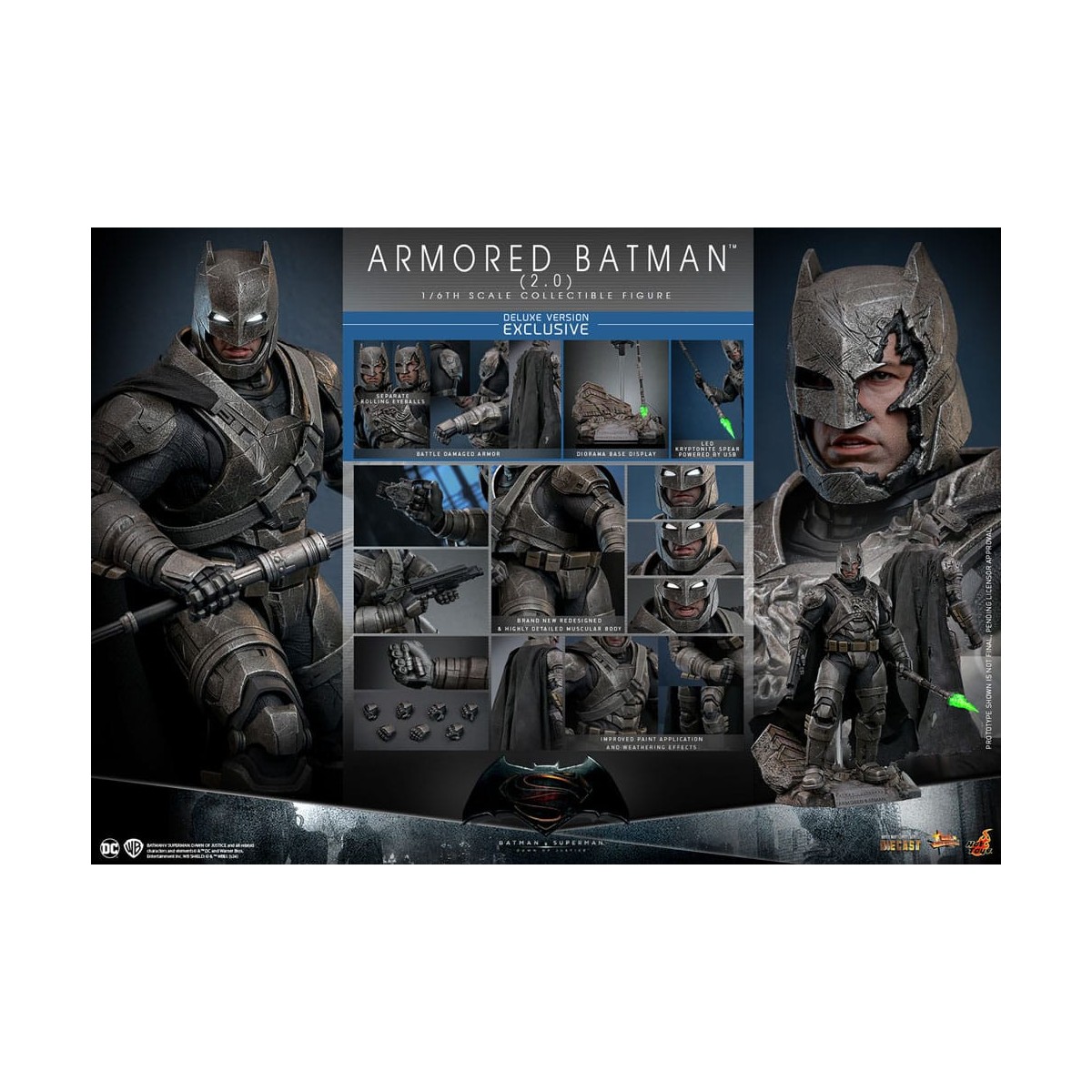 Hot Toys - DC Comics - Batman Blindado 2.0 DX - Batman v Superman - MMS 1/6