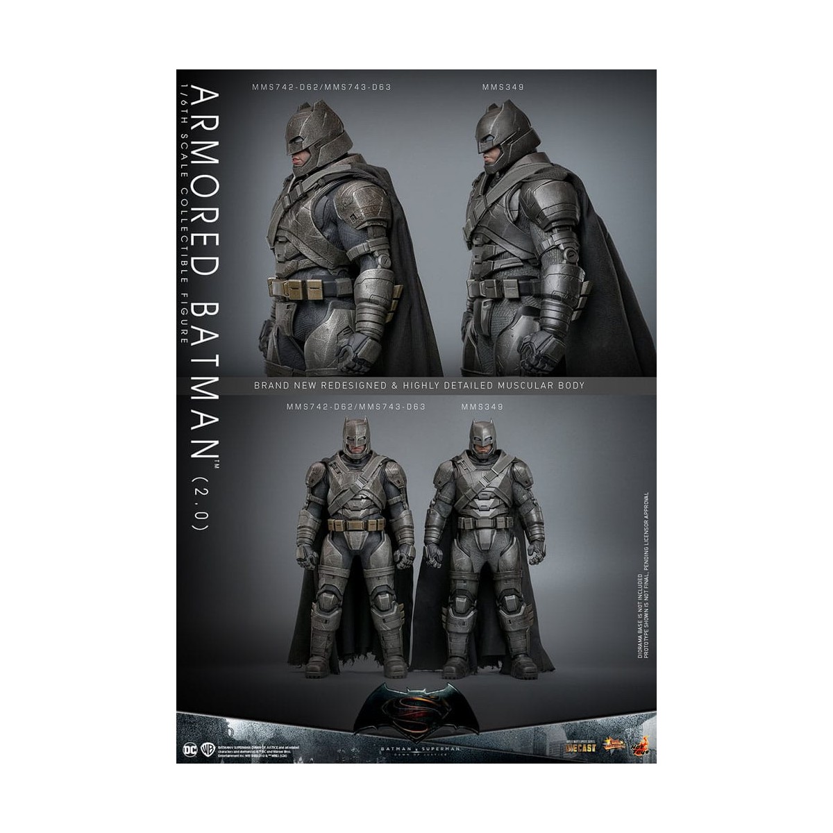Hot Toys - DC Comics - Batman Blindado 2.0 - Batman v Superman - MMS 1/6