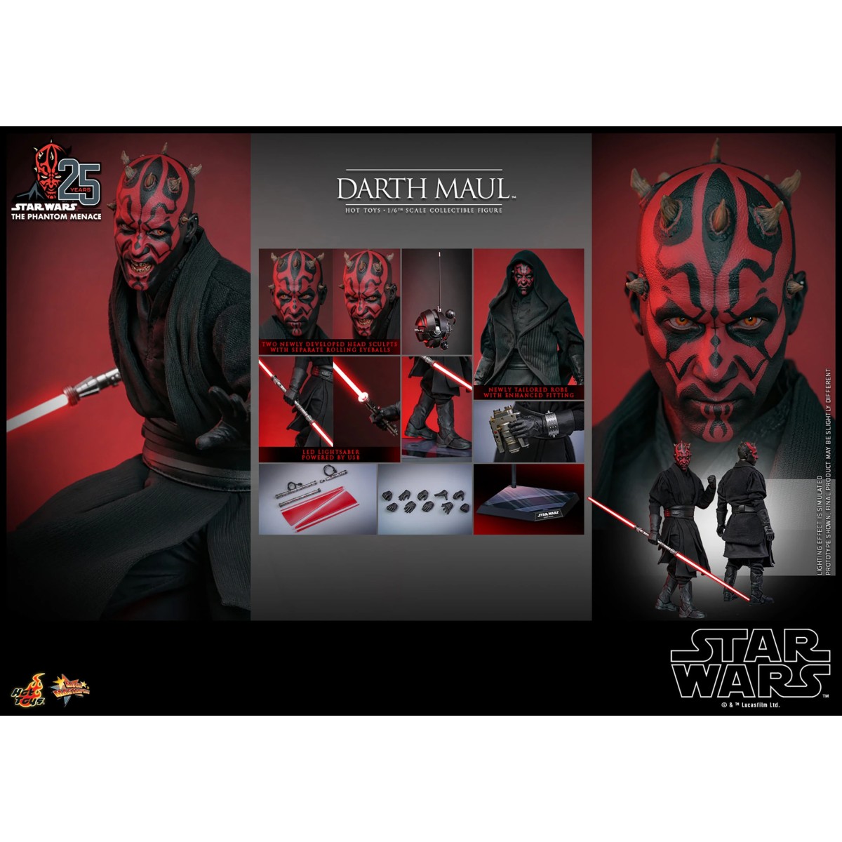 Hot Toys Star Wars La Amenaza Fantasma - Darth Maul 2.0 Edición Coleccionista MMS 1/6