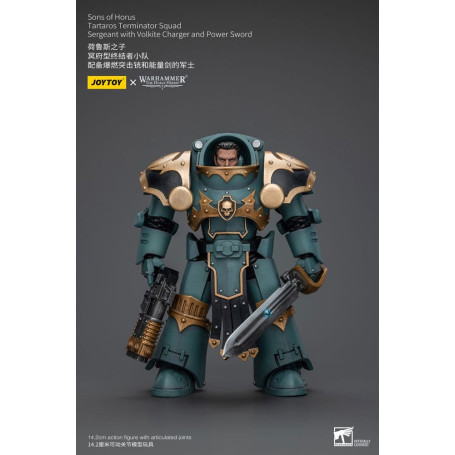 JoyToy - Sons of Horus - Sargento de Escuadra Terminator Tartaros Con Cargador Volkite Y Espada de Poder 1/18