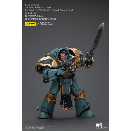 JoyToy - Sons of Horus - Sargento de Escuadra Terminator Tartaros Con Cargador Volkite Y Espada de Poder 1/18