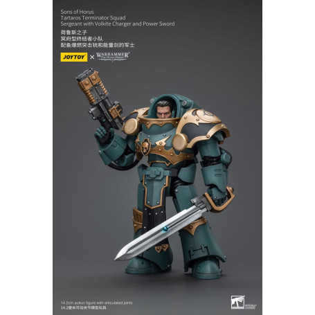 JoyToy - Sons of Horus - Sargento de Escuadra Terminator Tartaros Con Cargador Volkite Y Espada de Poder 1/18