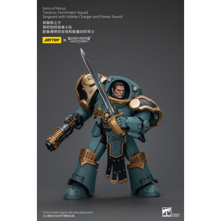 JoyToy - Sons of Horus - Sargento de Escuadra Terminator Tartaros Con Cargador Volkite Y Espada de Poder 1/18
