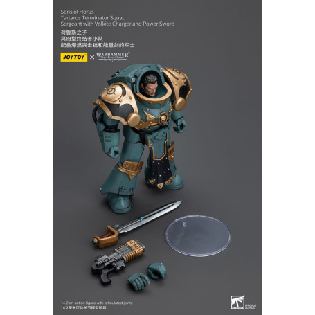 JoyToy - Sons of Horus - Sargento de Escuadra Terminator Tartaros Con Cargador Volkite Y Espada de Poder 1/18
