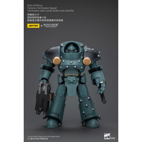 JoyToy - Hijos de Horus - Escuadra Terminator de Tartaros con Combi-Bolter y Chainfist 1/18 - WH40K