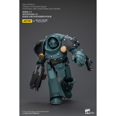 JoyToy - Hijos de Horus - Escuadra Terminator de Tartaros con Combi-Bolter y Chainfist 1/18 - WH40K