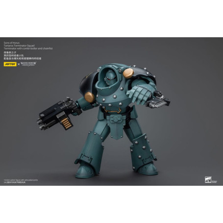 JoyToy - Hijos de Horus - Escuadra Terminator de Tartaros con Combi-Bolter y Chainfist 1/18 - WH40K