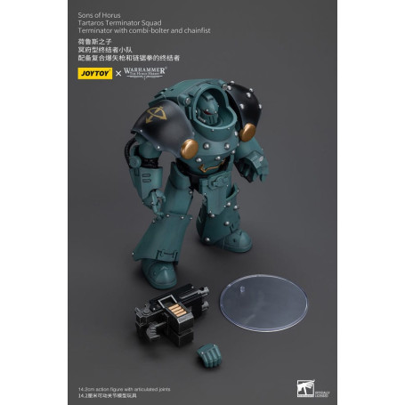 JoyToy - Hijos de Horus - Escuadra Terminator de Tartaros con Combi-Bolter y Chainfist 1/18 - WH40K
