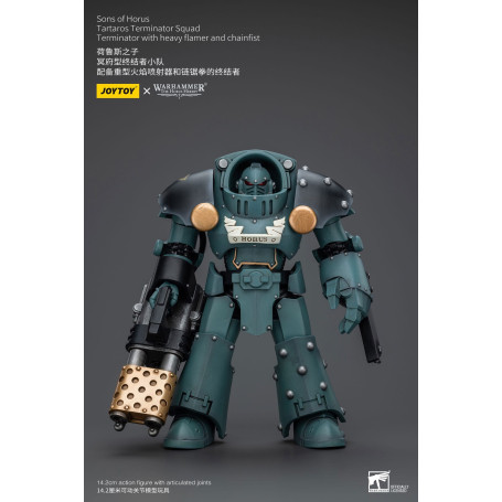 JoyToy - Hijos de Horus - Escuadra Terminator Tartaros Con Flamígero Pesado Y Puño de Cadenas 1/18 - WH40K
