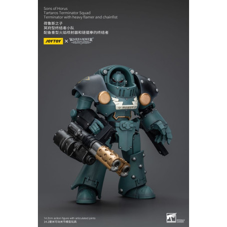 JoyToy - Hijos de Horus - Escuadra Terminator Tartaros Con Flamígero Pesado Y Puño de Cadenas 1/18 - WH40K