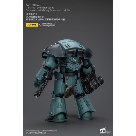 JoyToy - Hijos de Horus - Escuadra Terminator Tartaros Con Flamígero Pesado Y Puño de Cadenas 1/18 - WH40K