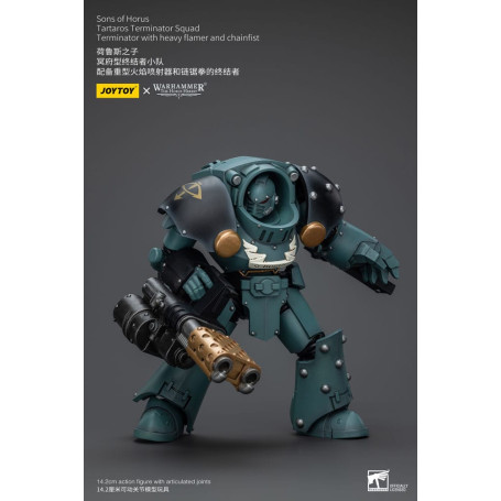 JoyToy - Hijos de Horus - Escuadra Terminator Tartaros Con Flamígero Pesado Y Puño de Cadenas 1/18 - WH40K