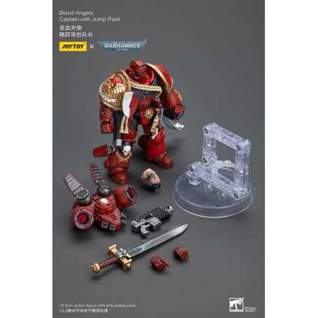JoyToy Marines Espaciales - Blood Angels Capitán Con Jump Pack - 1/18 - Warhammer 40K