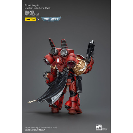 JoyToy Marines Espaciales - Blood Angels Capitán Con Jump Pack - 1/18 - Warhammer 40K