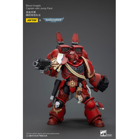 JoyToy Marines Espaciales - Blood Angels Capitán Con Jump Pack - 1/18 - Warhammer 40K