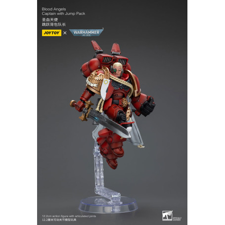 JoyToy Marines Espaciales - Blood Angels Capitán Con Jump Pack - 1/18 - Warhammer 40K