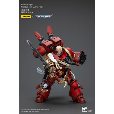 JoyToy Marines Espaciales - Blood Angels Capitán Con Jump Pack - 1/18 - Warhammer 40K