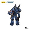 JoyToy - Marines Espaciales - Ultramarines - Jump Pack Intercesores Sargento Con Pistola De Plasma Y Espada De Poder 1/18