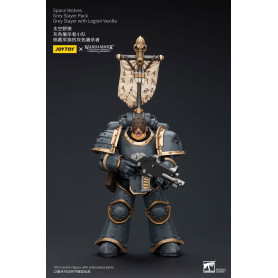 JoyToy Space Marines - Space Wolves - Grey Slayer Pack - Grey Slayer Con Legion Vexilla 1/18