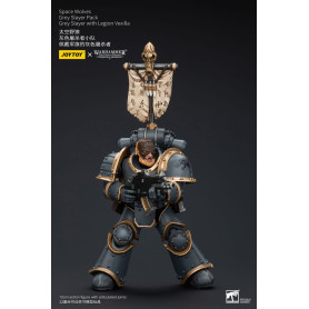 JoyToy Space Marines - Space Wolves - Grey Slayer Pack - Grey Slayer Con Legion Vexilla 1/18