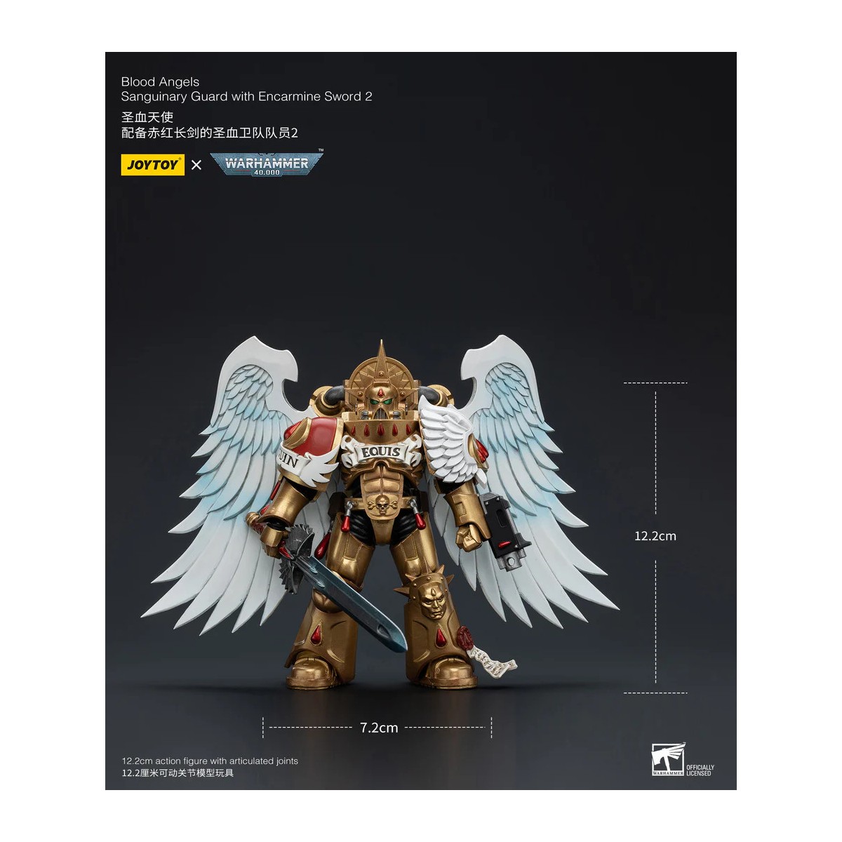 JoyToy Space Marines - Blood Angels Guardia Sanguinaria - Guardia Sanguinaria con Espada de Poder 1/18