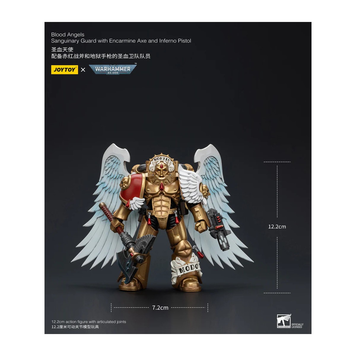 JoyToy Space Marines - Blood Angels Guardia Sanguinaria - Guardia Sanguinaria con Hacha 2 1/18 - Warhammer 40K