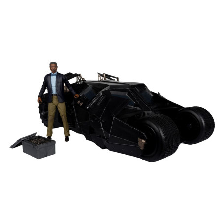 Mc Farlane - DC Multiverse - Vaso con Lucius Fox 1/12 (El Caballero Oscuro) Etiqueta Dorada
