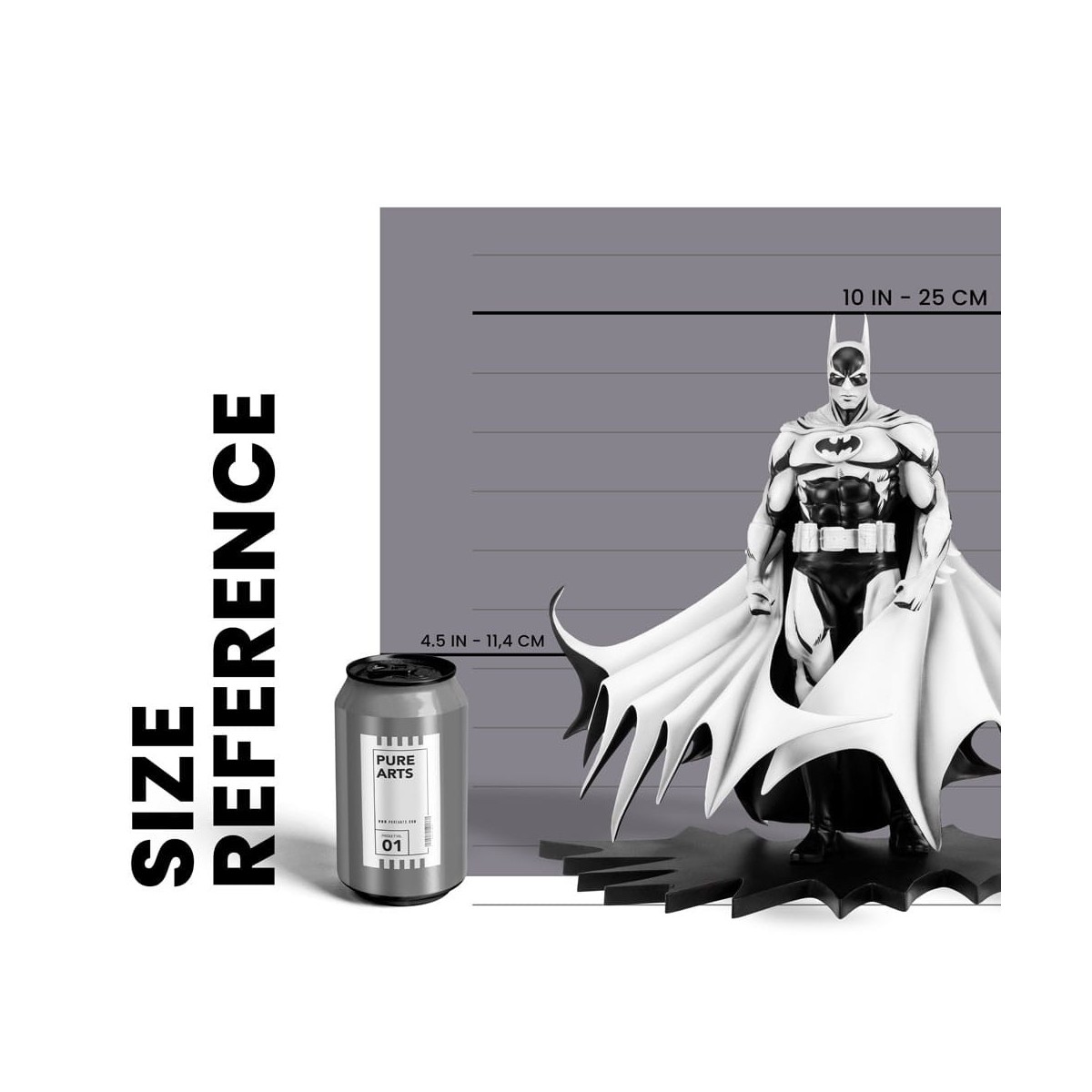 Pure Arts - Estatuilla PX - Batman Versión Blanco y Negro 1/8