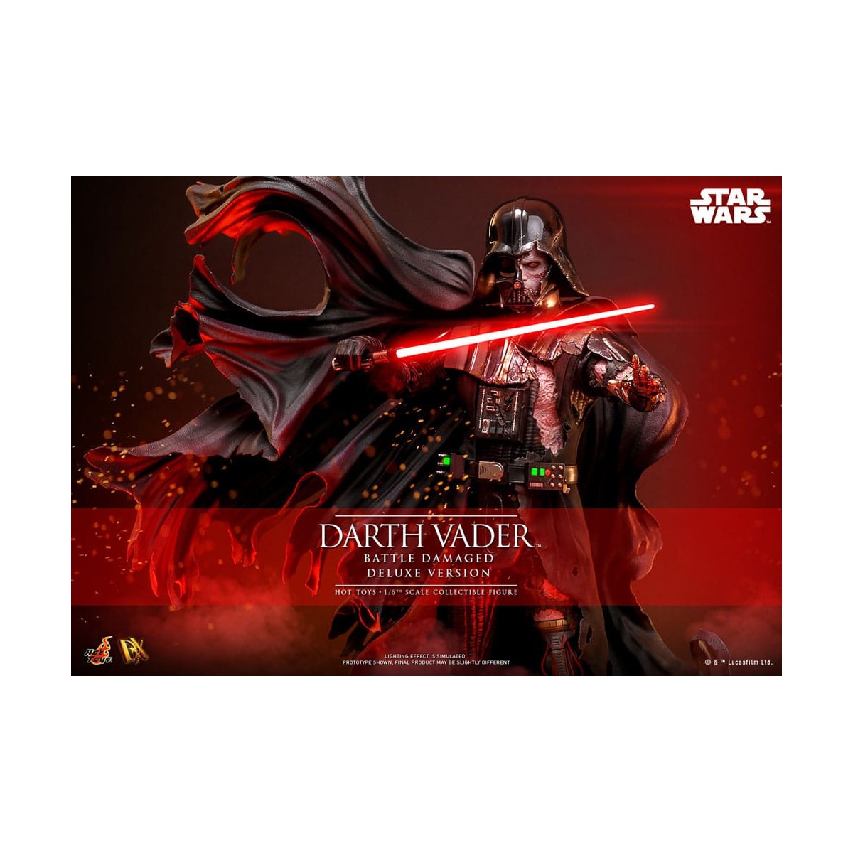 Hot toys Star Wars: Darth Vader Batalla Dañada Versión Deluxe MMS 1/6