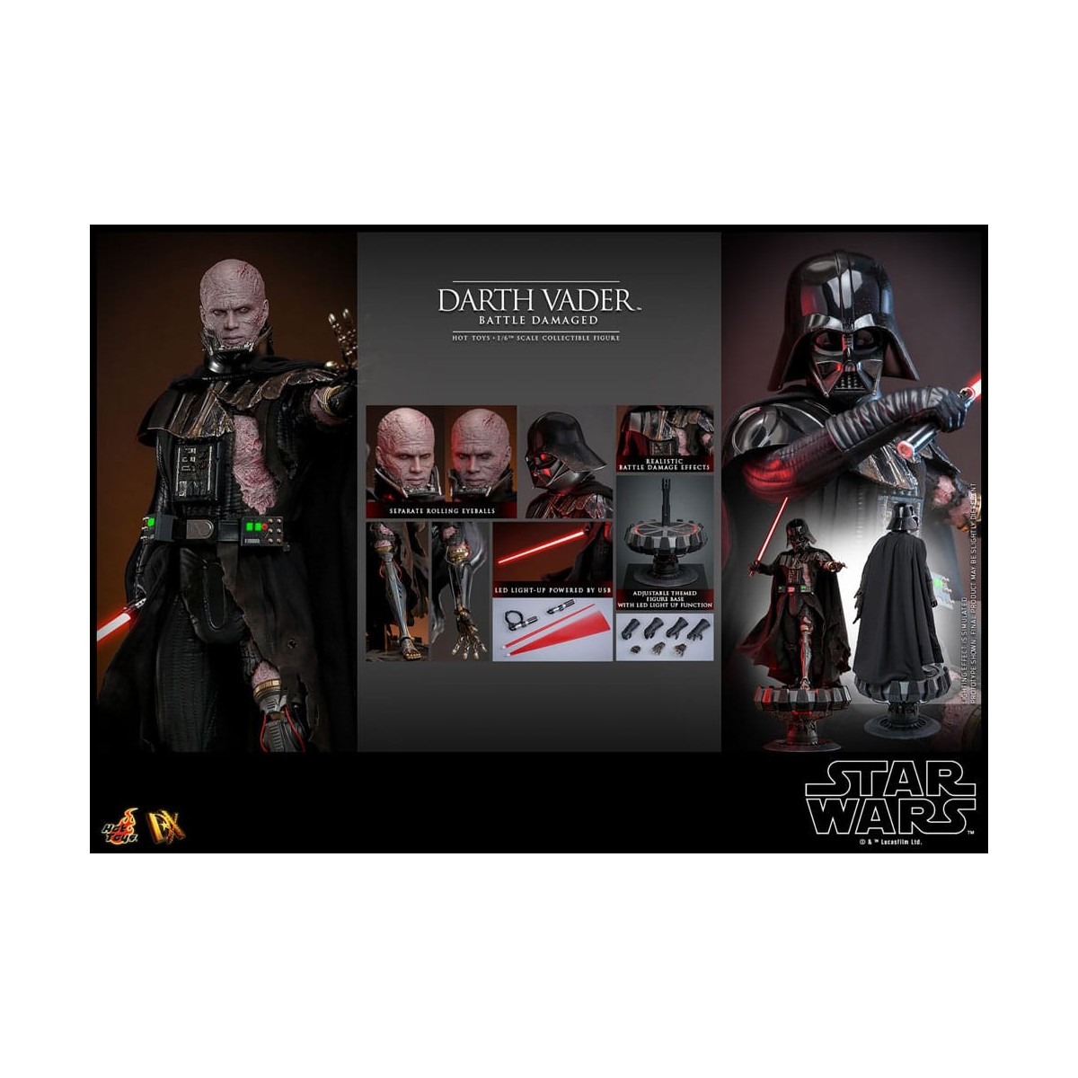 Hot toys Star Wars: Darth Vader Batalla Dañada MMS 1/6