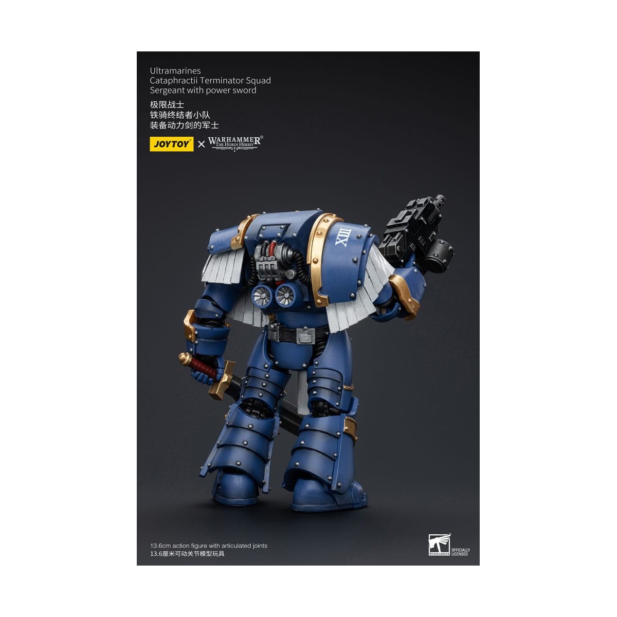 JoyToy - Marines Espaciales - Ultramarines - Escuadra Terminator Cataphractii - Sargento con Espada de Poder 1/18