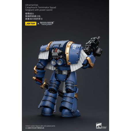 JoyToy - Marines Espaciales - Ultramarines - Escuadra Terminator Cataphractii - Sargento con Espada de Poder 1/18