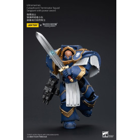 JoyToy - Marines Espaciales - Ultramarines - Escuadra Terminator Cataphractii - Sargento con Espada de Poder 1/18