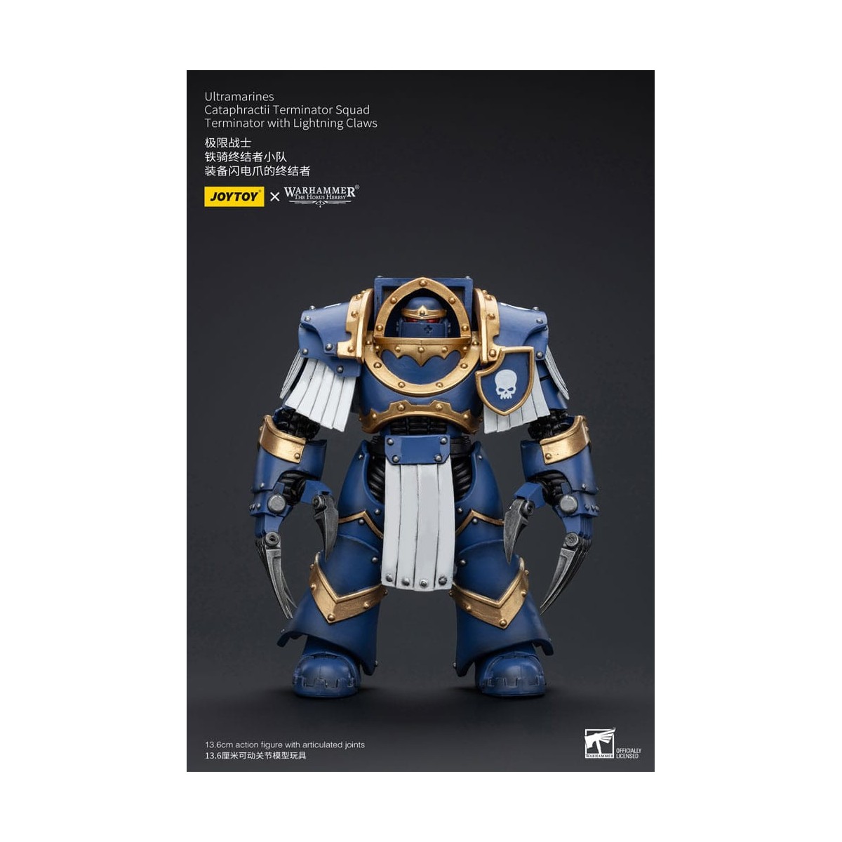 JoyToy - Marines Espaciales - Ultramarines - Escuadra Terminator Cataphractii - Terminator con Garras Relámpago 1/18