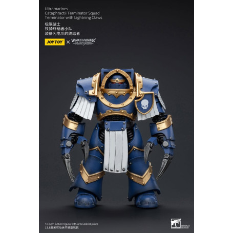 JoyToy - Marines Espaciales - Ultramarines - Escuadra Terminator Cataphractii - Terminator con Garras Relámpago 1/18