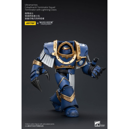 JoyToy - Marines Espaciales - Ultramarines - Escuadra Terminator Cataphractii - Terminator con Garras Relámpago 1/18