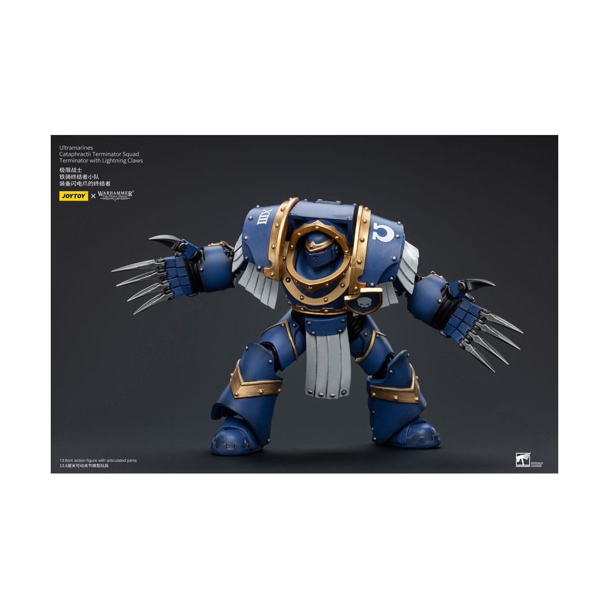 JoyToy - Marines Espaciales - Ultramarines - Escuadra Terminator Cataphractii - Terminator con Garras Relámpago 1/18