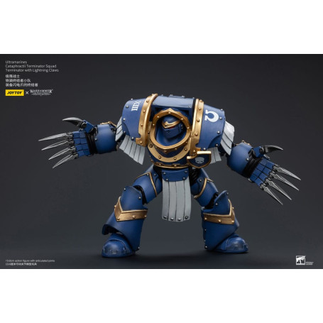 JoyToy - Marines Espaciales - Ultramarines - Escuadra Terminator Cataphractii - Terminator con Garras Relámpago 1/18