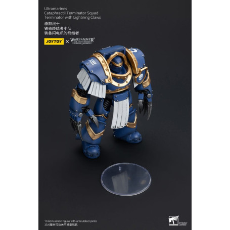 JoyToy - Marines Espaciales - Ultramarines - Escuadra Terminator Cataphractii - Terminator con Garras Relámpago 1/18