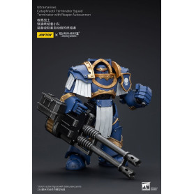 JoyToy - Marines Espaciales - Ultramarines - Escuadra Terminator Cataphractii - Terminator con Auto Cañón Reaper 1/18